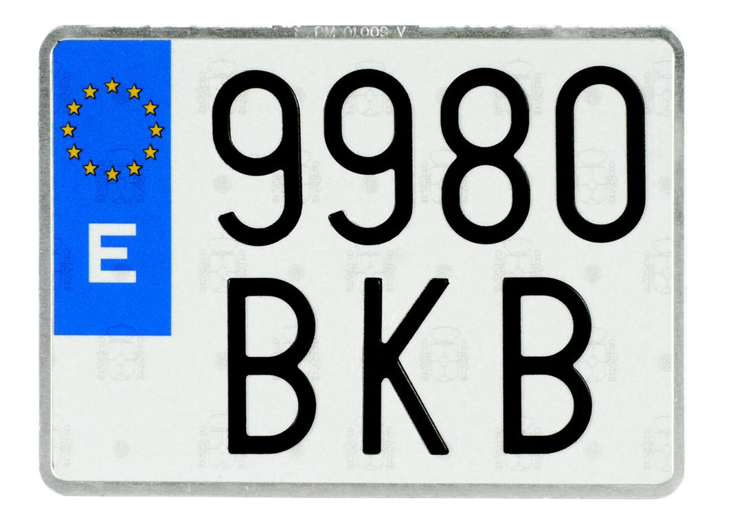 Placa Matrícula Moto Europea · Aluminio 220x160 mm Placa Matrícula Moto Europea · Aluminio 220x160 mm